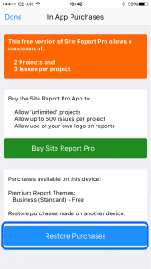 site-report-pro-restore-in-app-purchases